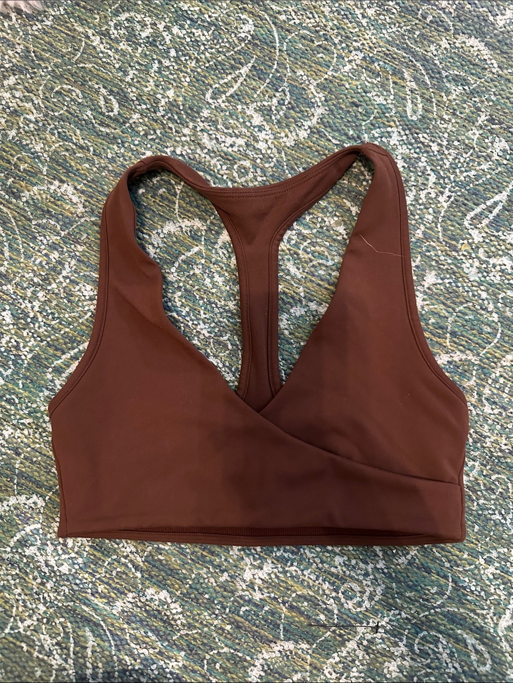 Chocolate Brown Racerback Crossover Sports Bralette